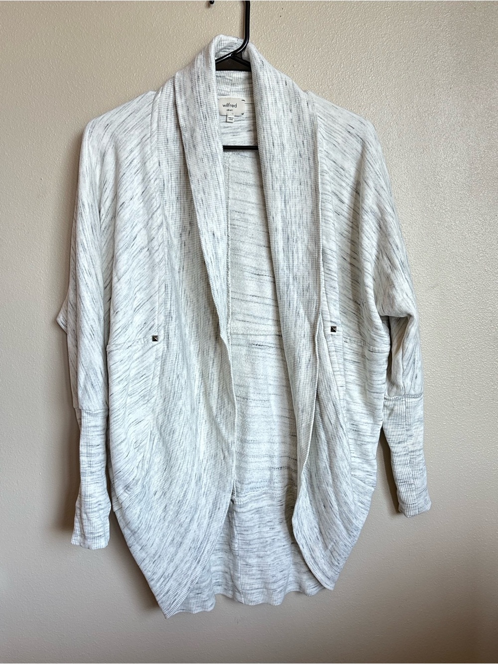 Wilfred Aritzia Open Front‎ Cardigan Gray Draped Lightweight